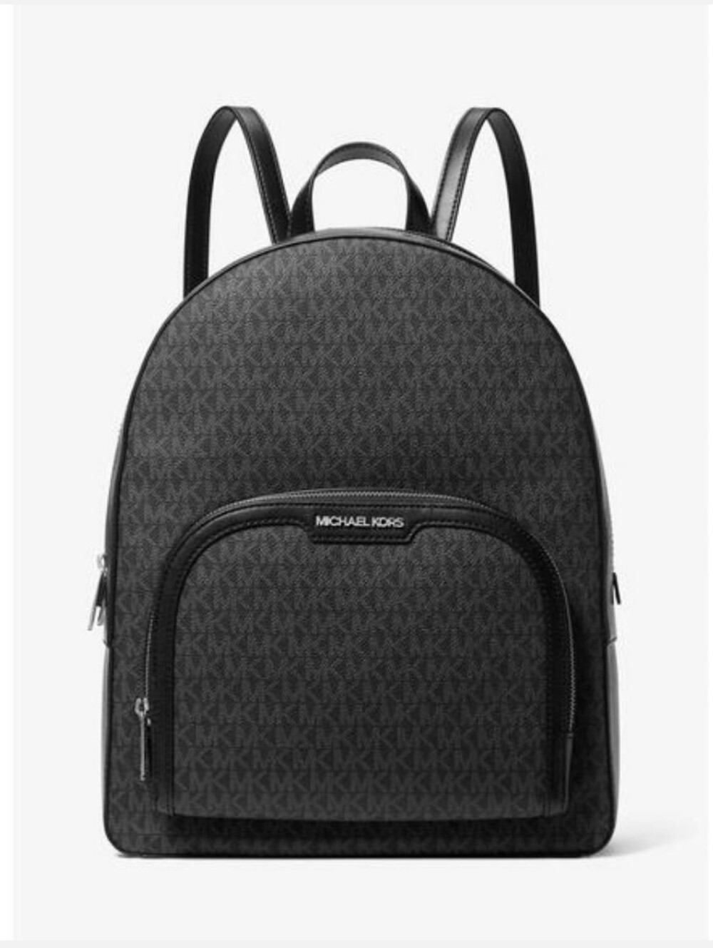 Michael Kors JAYCEE LG Zip Pocket Backpack Black Logo NWT